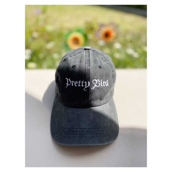 Pretty Bird Grey Stone Washed Cotton Twill Cap - Picture 11 of 13